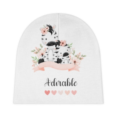 Adorable Baby Zebra Beanie - Cozy and Cute! - 100% Polyester